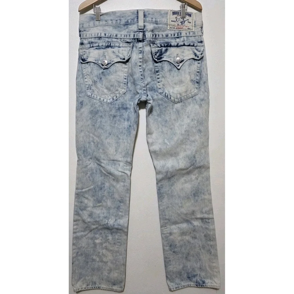 True Religion Jeans‎ Men World Tour Straight Acid Wash Flap Pocket 33x33 EUC